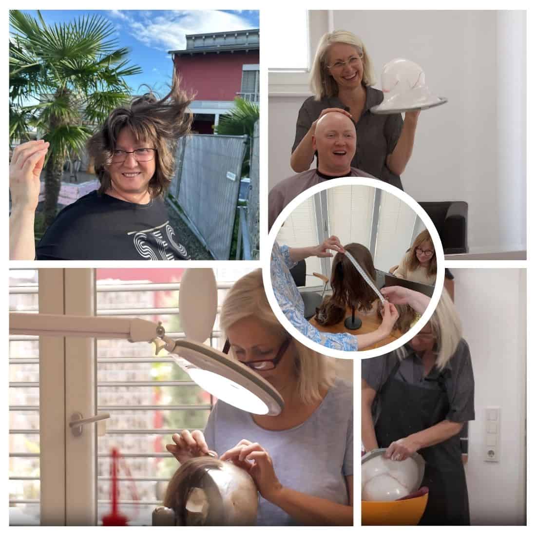 Verschiedene maßgefertigte Perücken und Haarteile von Maskelino